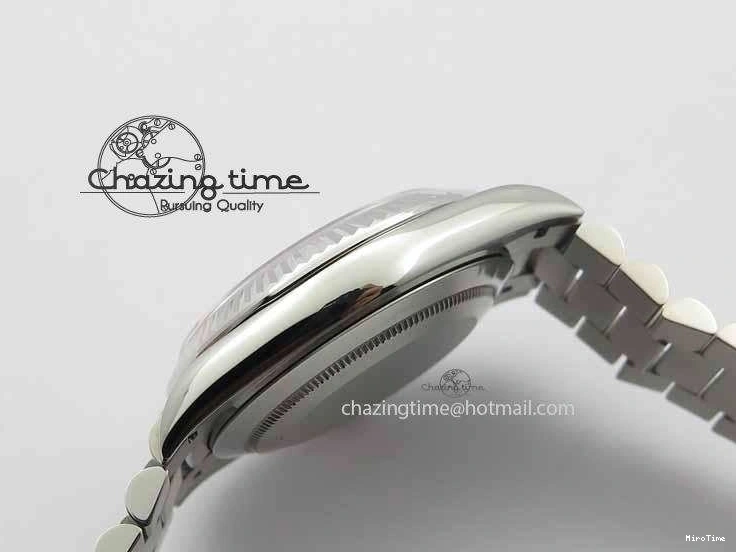 MiroTime 0423 Unisex Day Date 40mm SS BP Maker Best Edition Silver Dial Diamond Markers On SS Bracelet ETA 3690